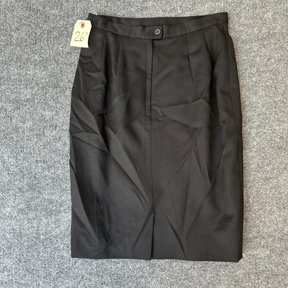 Womens Straight & Pencil Skirt 6 Black Pleated Vented Front Formal Office Career